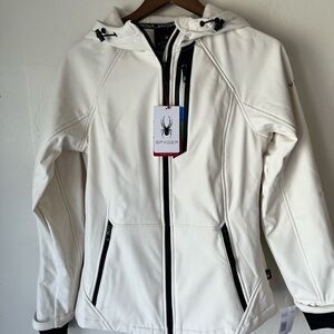 Spyder Women's Cream Hooded Ski Jacket
